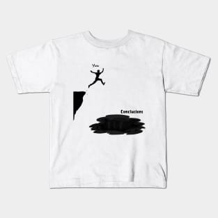 Jumping to Conclusions Black Kids T-Shirt